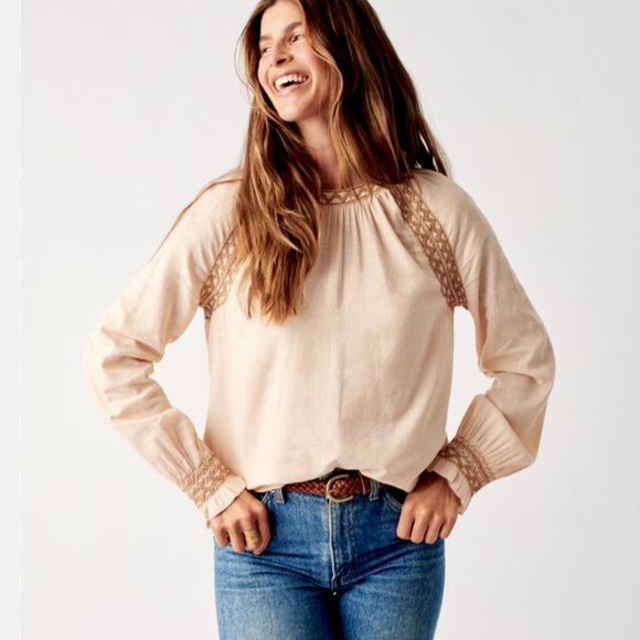 Faherty Tops - NWOT FAHERTY Arles Embroidered Long Sleeve Women’s Top